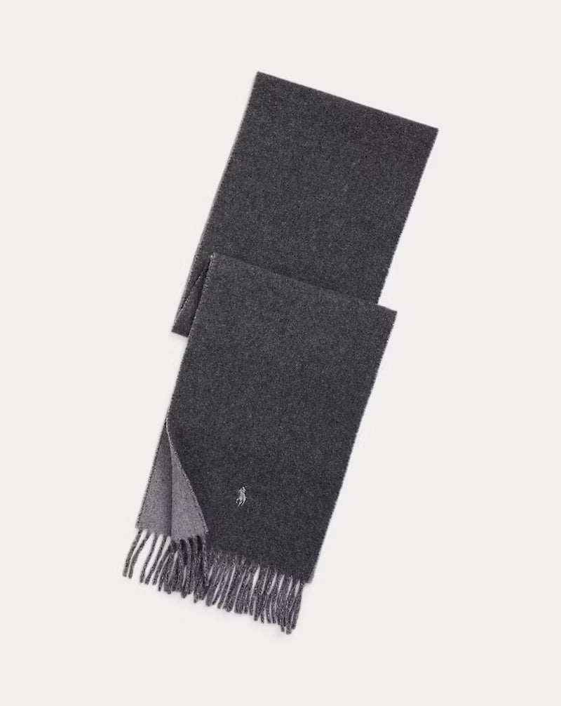 Ralph Lauren Reversible Wool-Blend Scarf | Charcoal/Grey