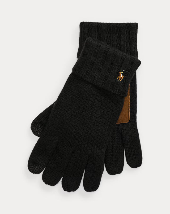 Ralph Lauren Merino Wool Touch Screen Gloves | Black