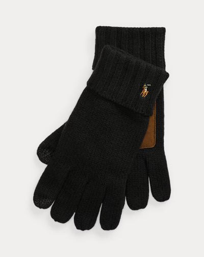 Ralph Lauren Merino Wool Touch Screen Gloves | Black