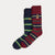 Ralph Lauren Dog & Striped Trouser Sock 2-Pack | Wine/Navy