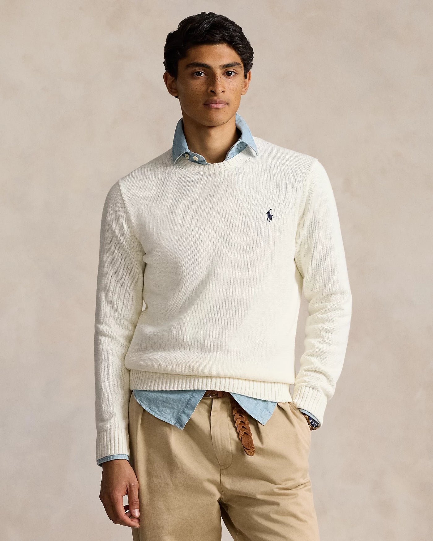 Ralph Lauren Cotton Crewneck Jumper | Deckwash White