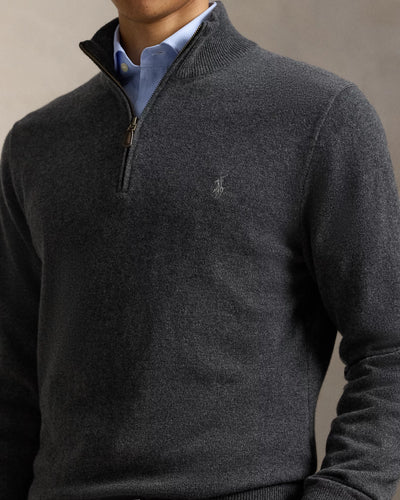 Ralph Lauren Wool Quarter-Zip Jumper | Dark Charcoal