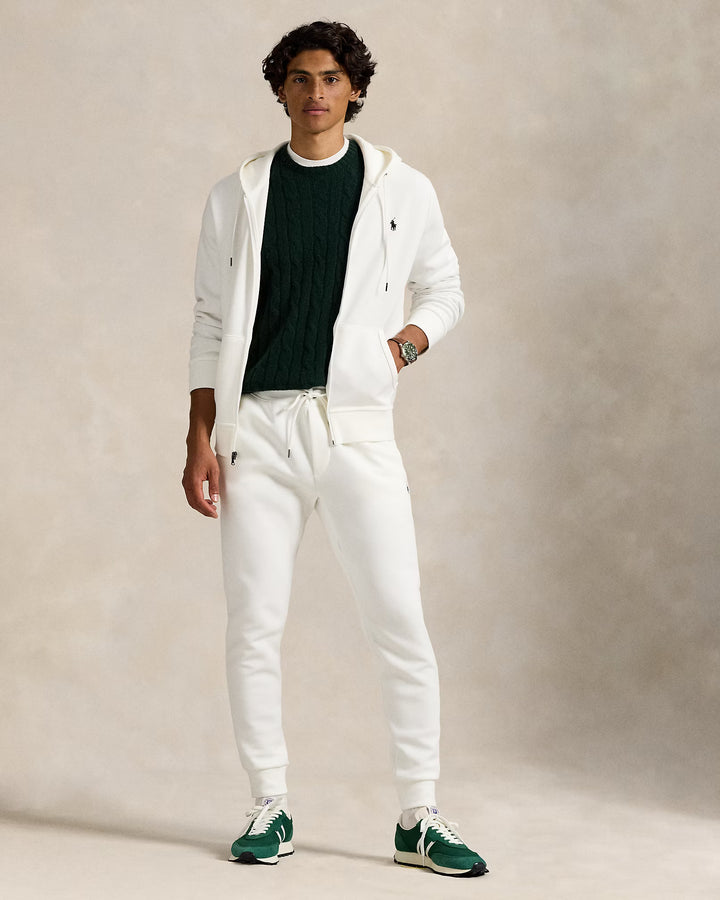Ralph Lauren Double-Knit Full-Zip Hoodie | White