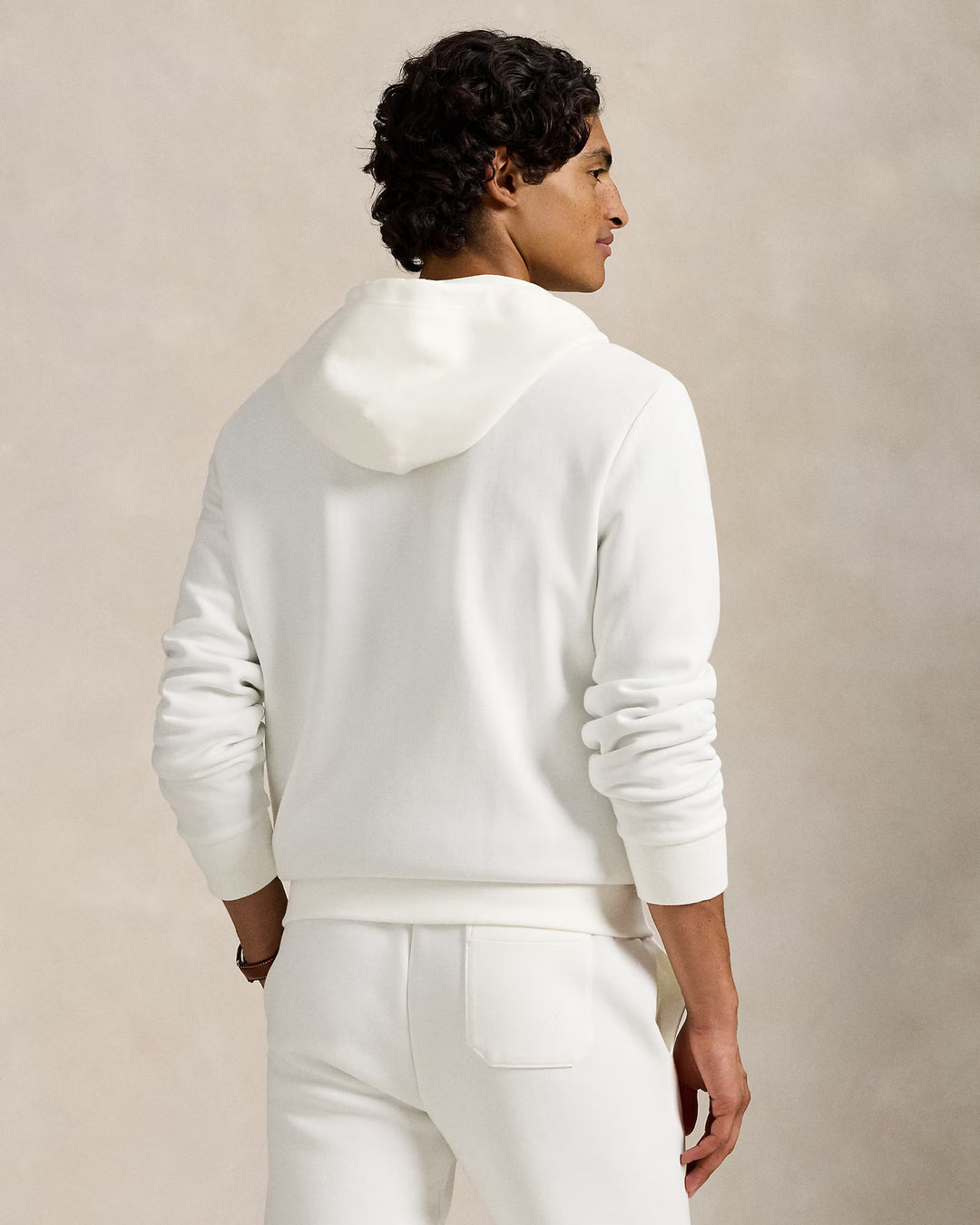Ralph Lauren Double-Knit Full-Zip Hoodie | White