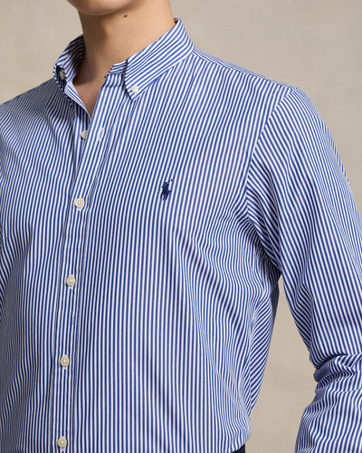 Ralph Lauren Custom Fit Stretch Poplin Shirt | Blue Bengal