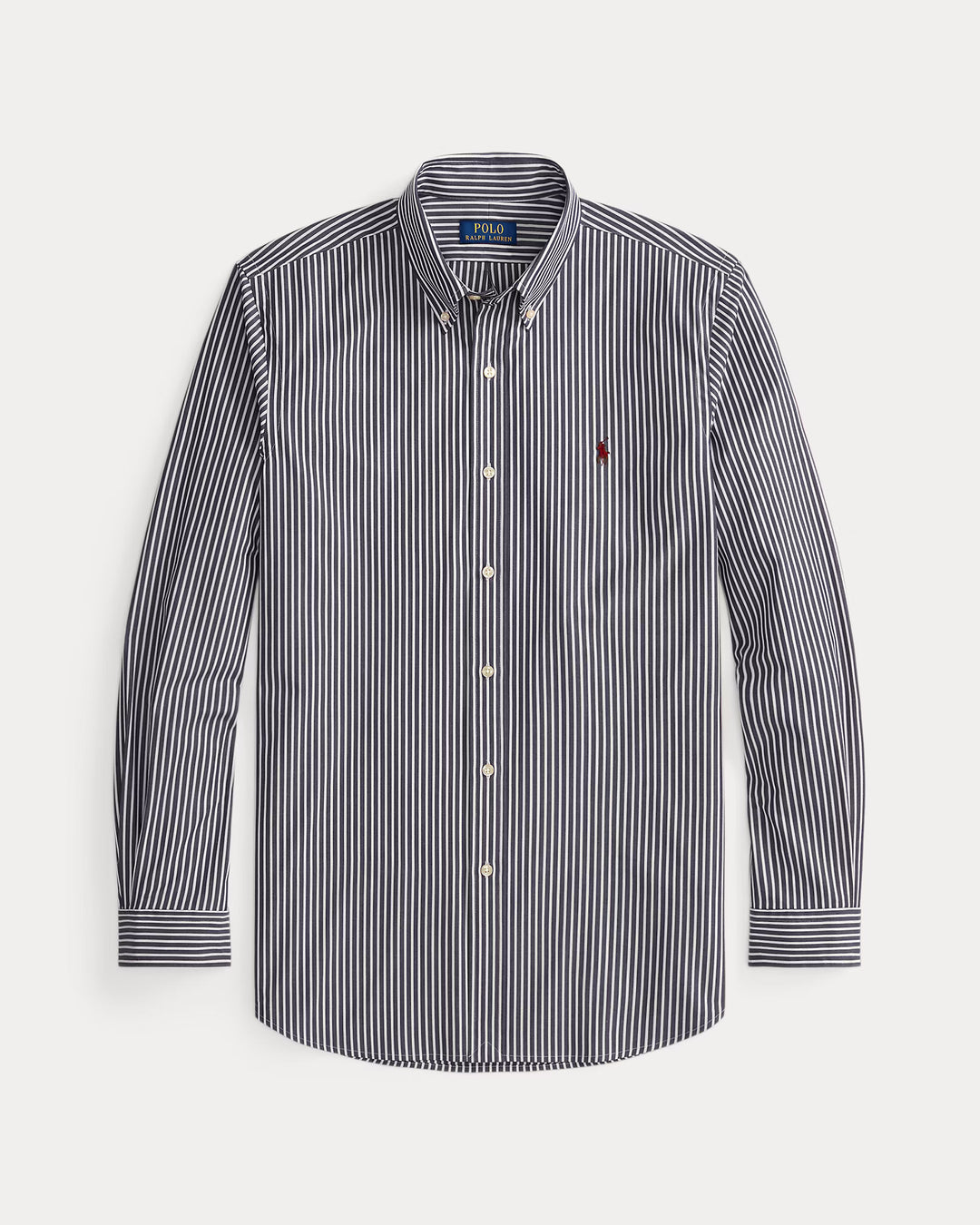 Ralph Lauren Custom Fit Striped Stretch Poplin Shirt | Navy/White