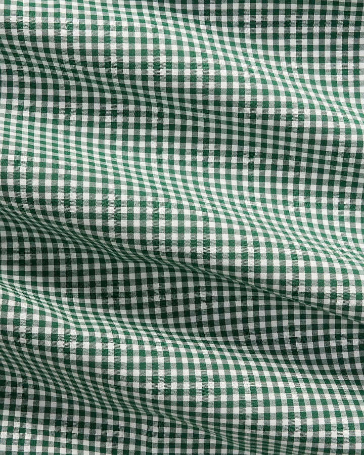 Ralph Lauren Custom Fit Gingham Stretch Poplin Shirt | Green/White