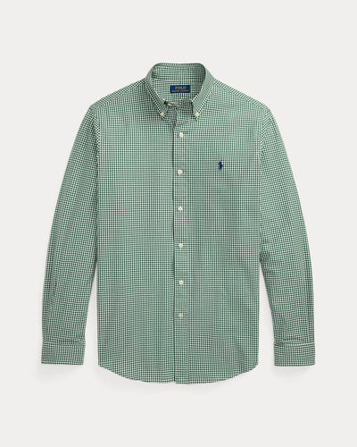 Ralph Lauren Custom Fit Gingham Stretch Poplin Shirt | Green/White