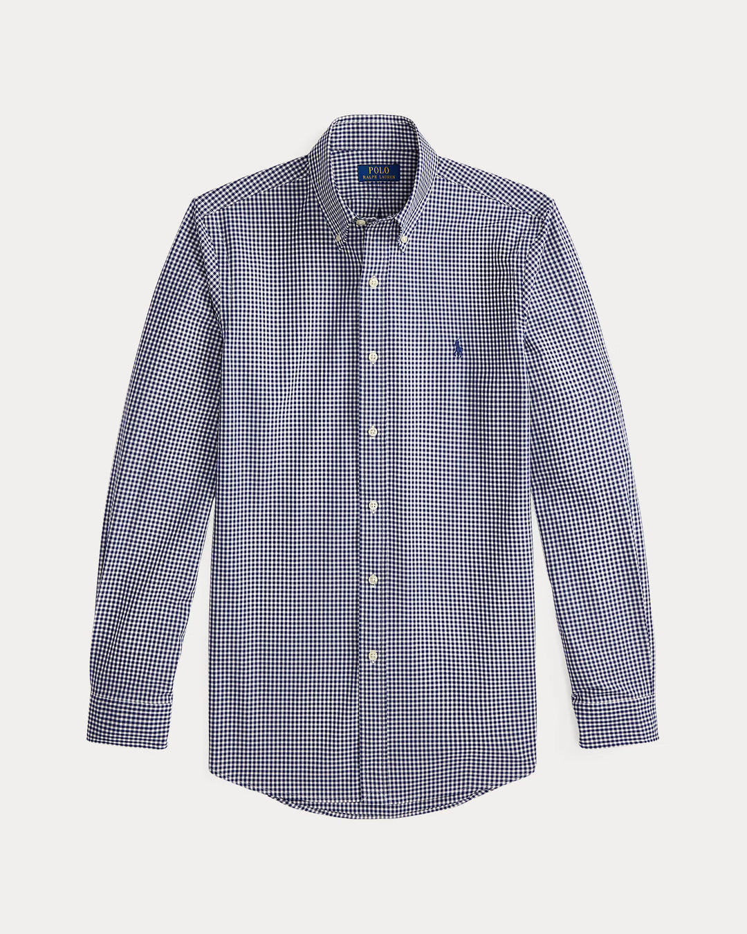Ralph Lauren Custom Fit Gingham Stretch Poplin Shirt | Navy/White