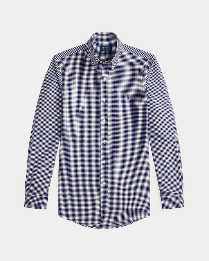 Ralph Lauren Custom Fit Gingham Stretch Poplin Shirt | Navy/White