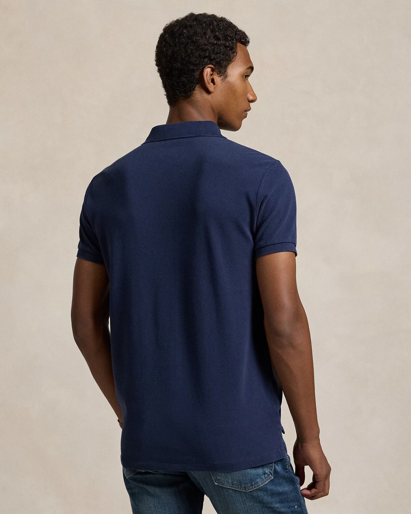 Ralph Lauren Custom Slim Fit Big Pony Mesh Polo Shirt | Cruise Navy