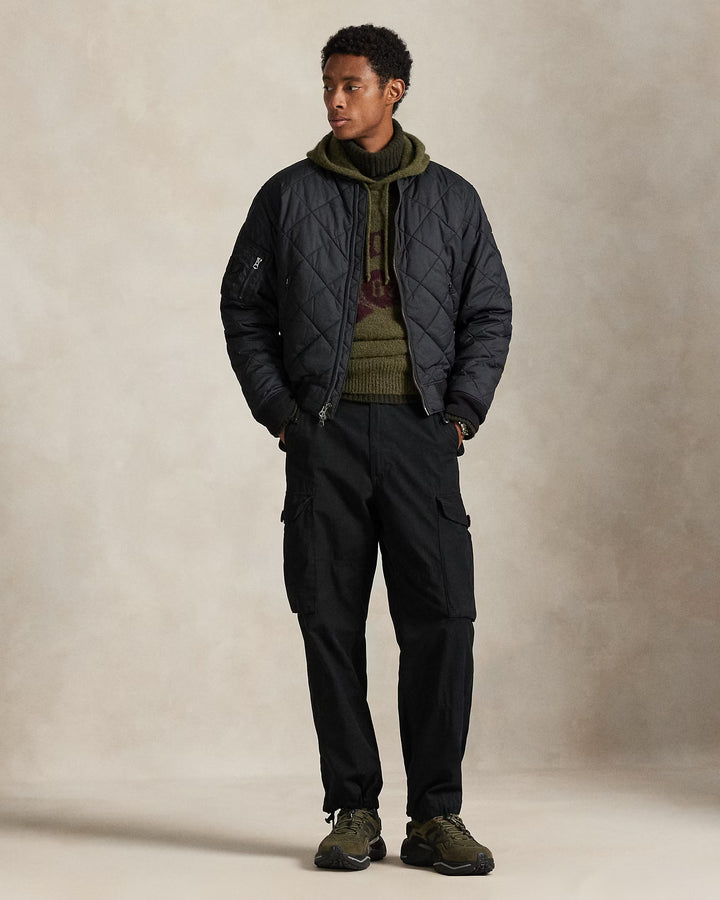 Ralph Lauren Quilted Jacquard Bomber Jacket | Black