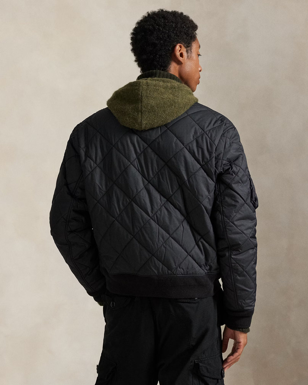 Ralph Lauren Quilted Jacquard Bomber Jacket | Black