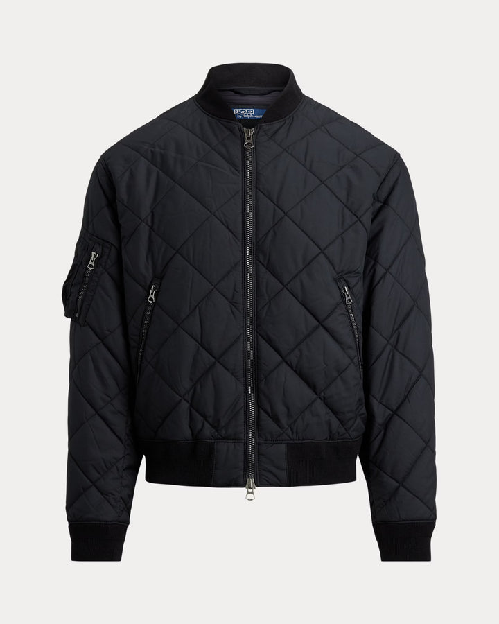 Ralph Lauren Quilted Jacquard Bomber Jacket | Black