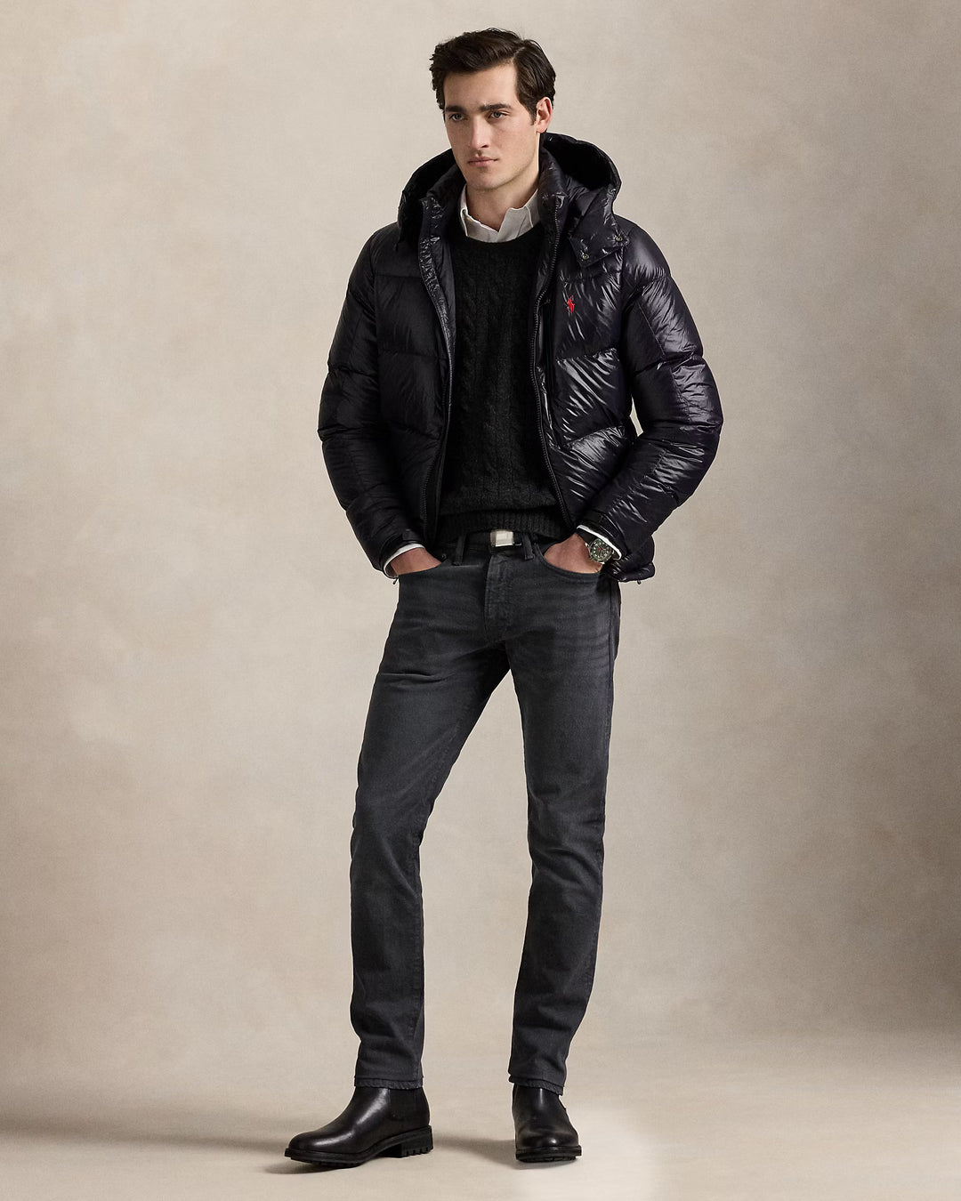 Ralph Lauren The Gorham Glossed Down Jacket | Black Glossy