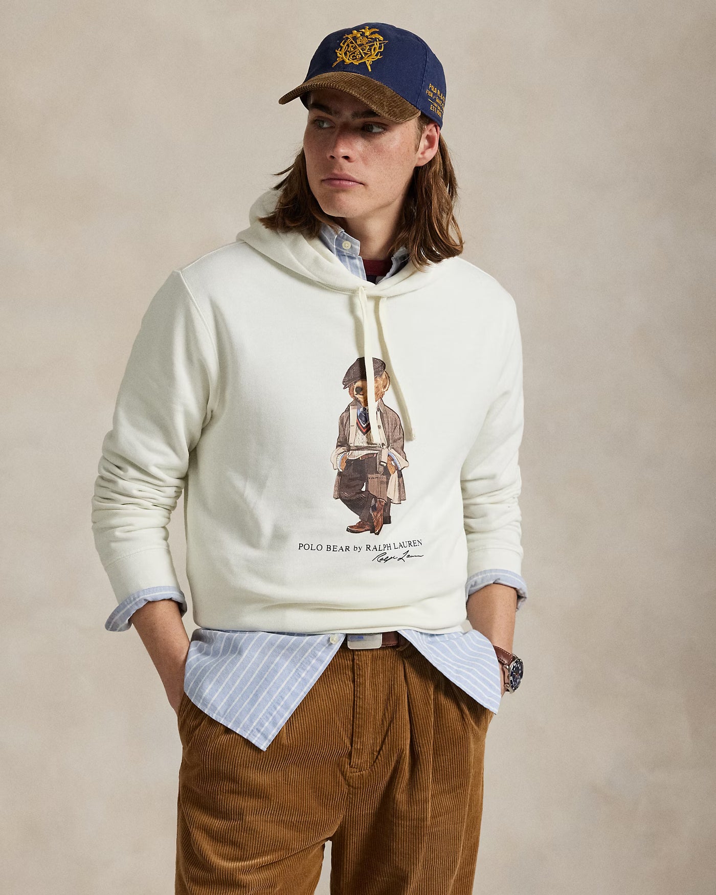 Ralph Lauren Polo Bear Fleece Hoodie | Deckwash White