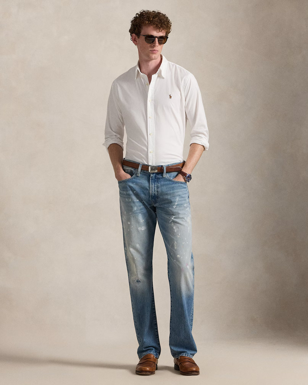 Ralph Lauren Custom Fit Stretch Oxford Shirt | White
