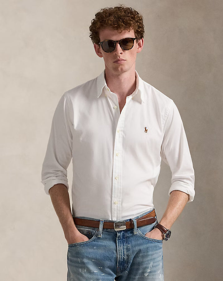 Ralph Lauren Custom Fit Stretch Oxford Shirt | White