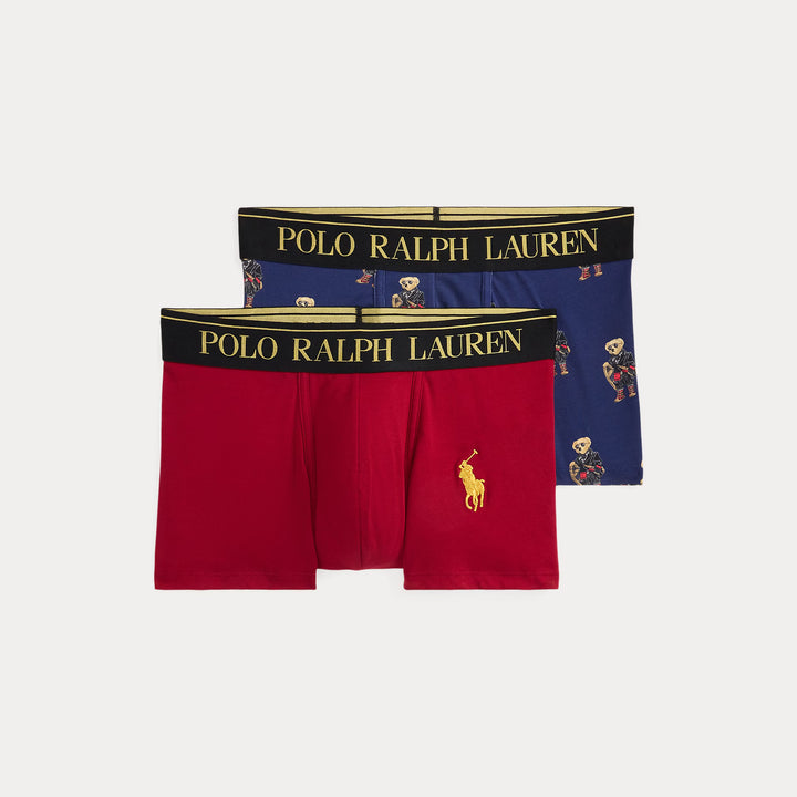 Ralph Lauren Stretch Cotton Trunk 2-Pack | Red/Navy