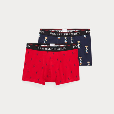 Ralph Lauren Classic Stretch-Cotton Boxer 2-Pack | Red/Navy