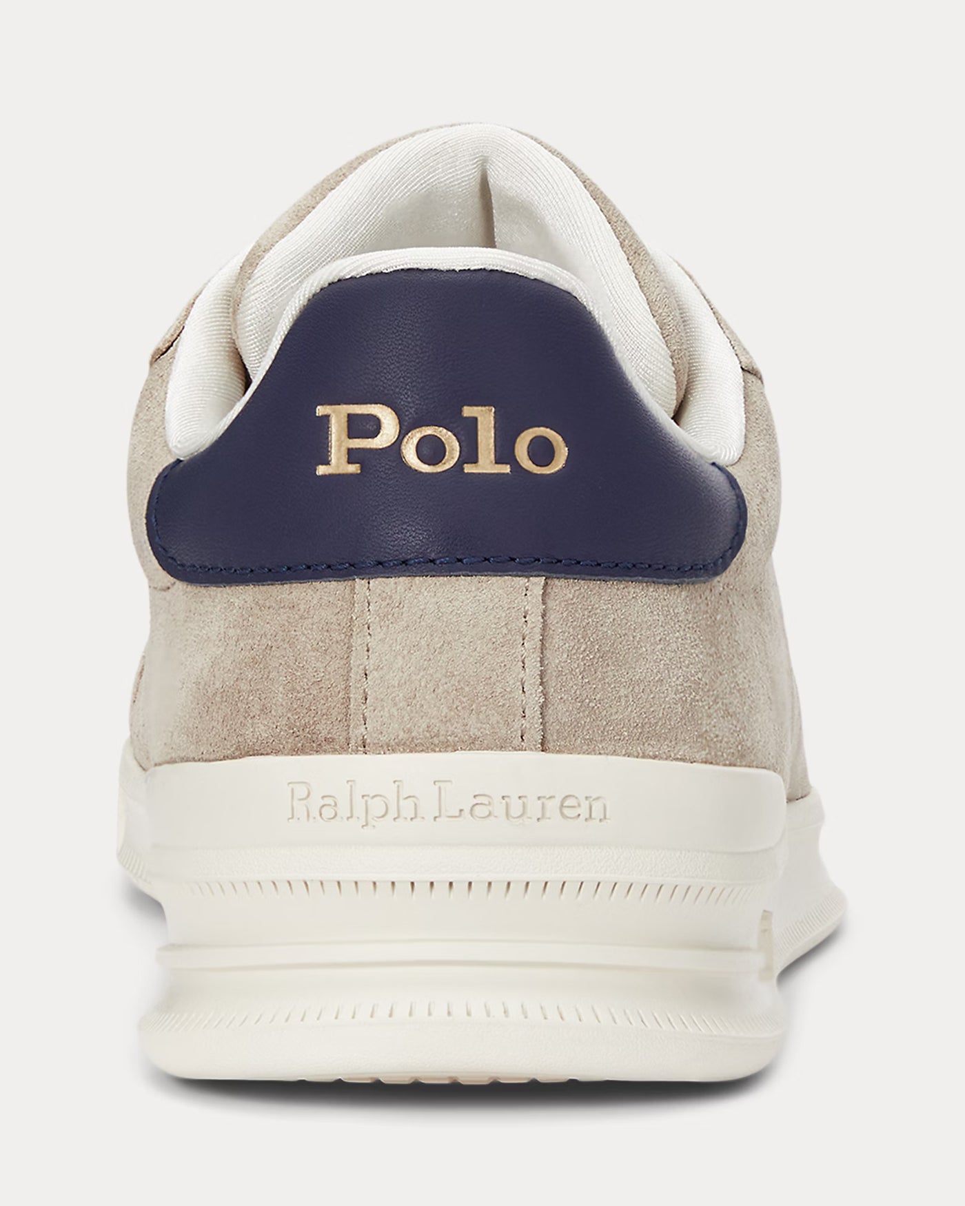 Ralph Lauren Heritage Court II Suede Trainer | Milkshake/Navy