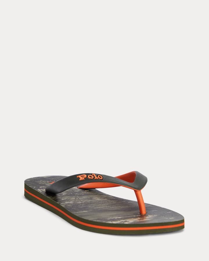 Ralph Lauren Women's Bolt Print Flip-Flop | Orange Scenic