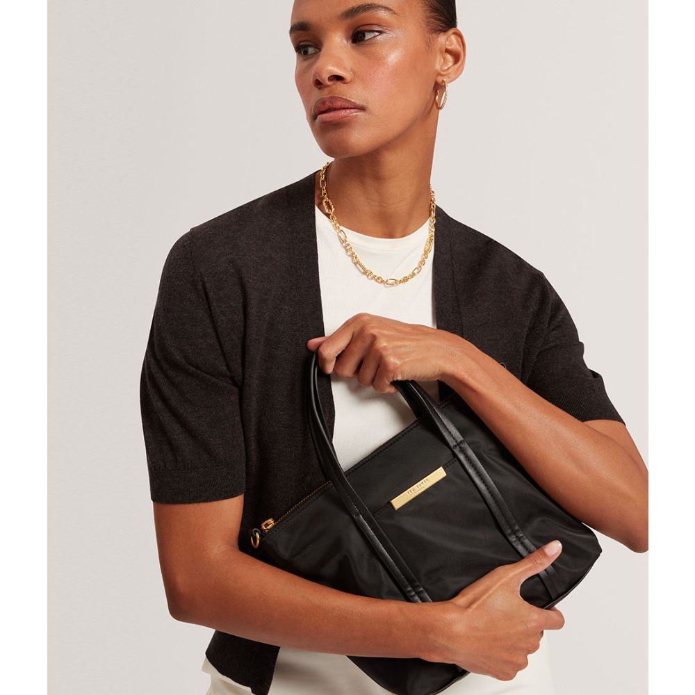 Ted Baker Nykkie Nylon Mini Crossbody Tote Bag | Black
