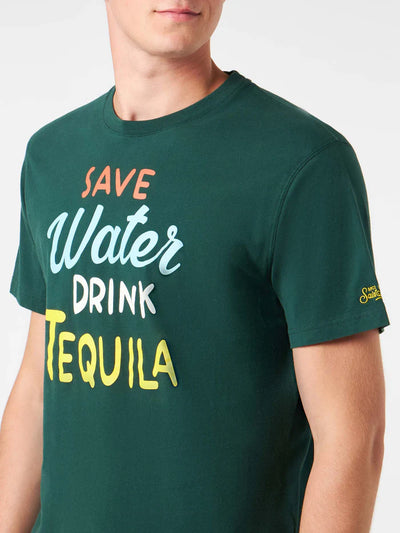 MC2 Man Heavy Cotton T-shirt with Tequila Print | Dark Green