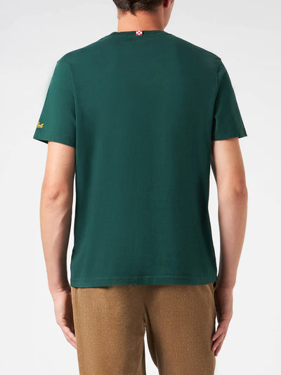 MC2 Man Heavy Cotton T-shirt with Tequila Print | Dark Green