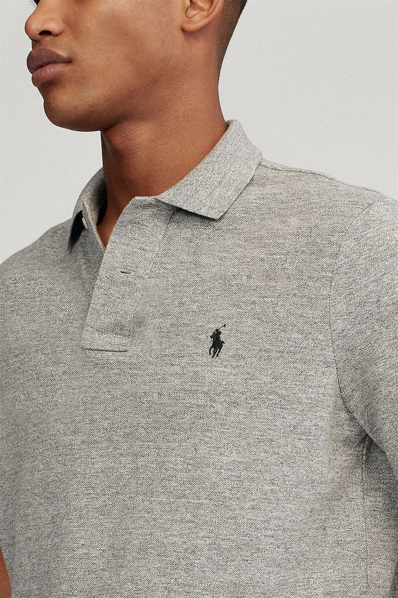 Ralph Lauren Custom Slim Fit Mesh Polo Shirt | Grey