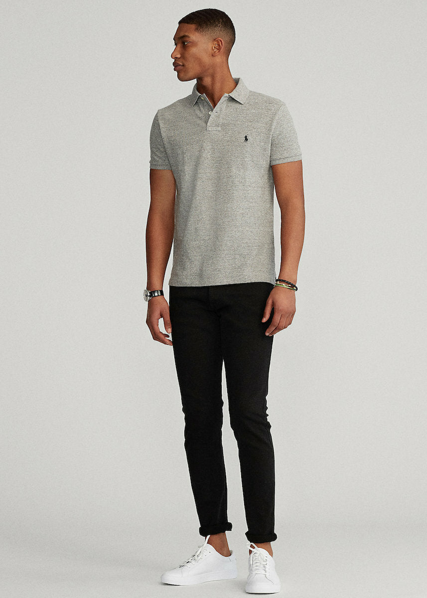Ralph Lauren Custom Slim Fit Mesh Polo Shirt | Grey
