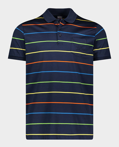 Paul & Shark Organic Cotton Jersey Polo With Embroidered Logo | Navy / Multi
