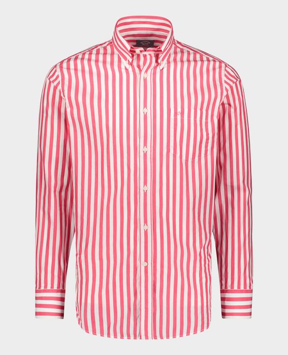 Paul & Shark Organic Cotton Poplin Shirt | Red / White