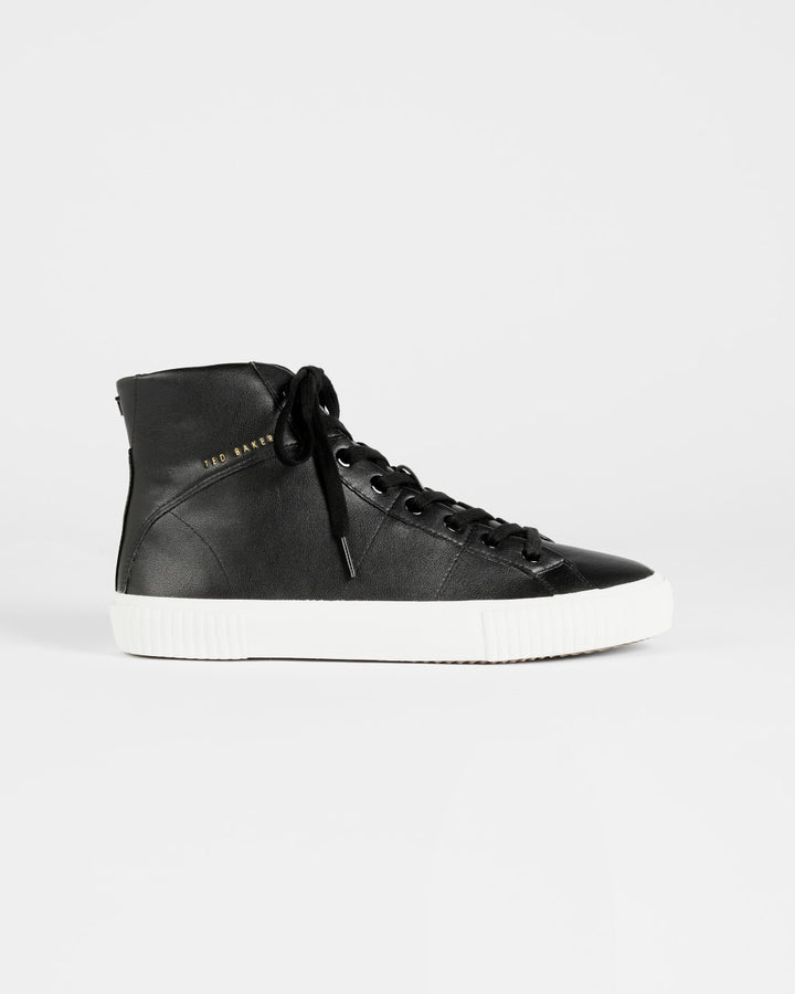 Ted Baker Kimyil Leather Colour Drench High Top Vulc Trainer | Black
