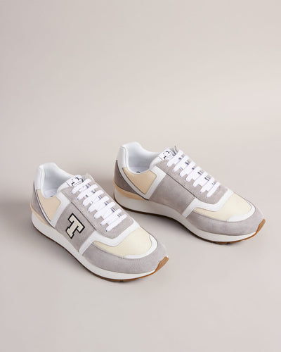 Ted Baker Gregory Retro T Runner Shoes | White/Grey
