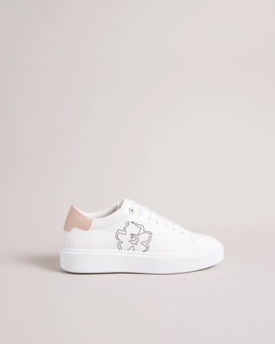 Ted Baker Loulay Perforated Magnolia Platform Trainers | White