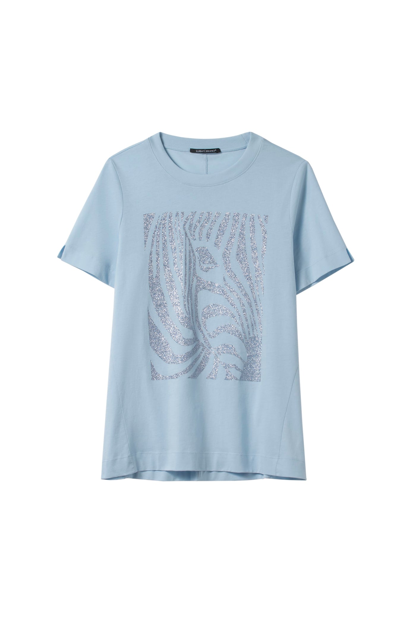Luisa Cerano T-shirt Zebra Motif | Light Blue