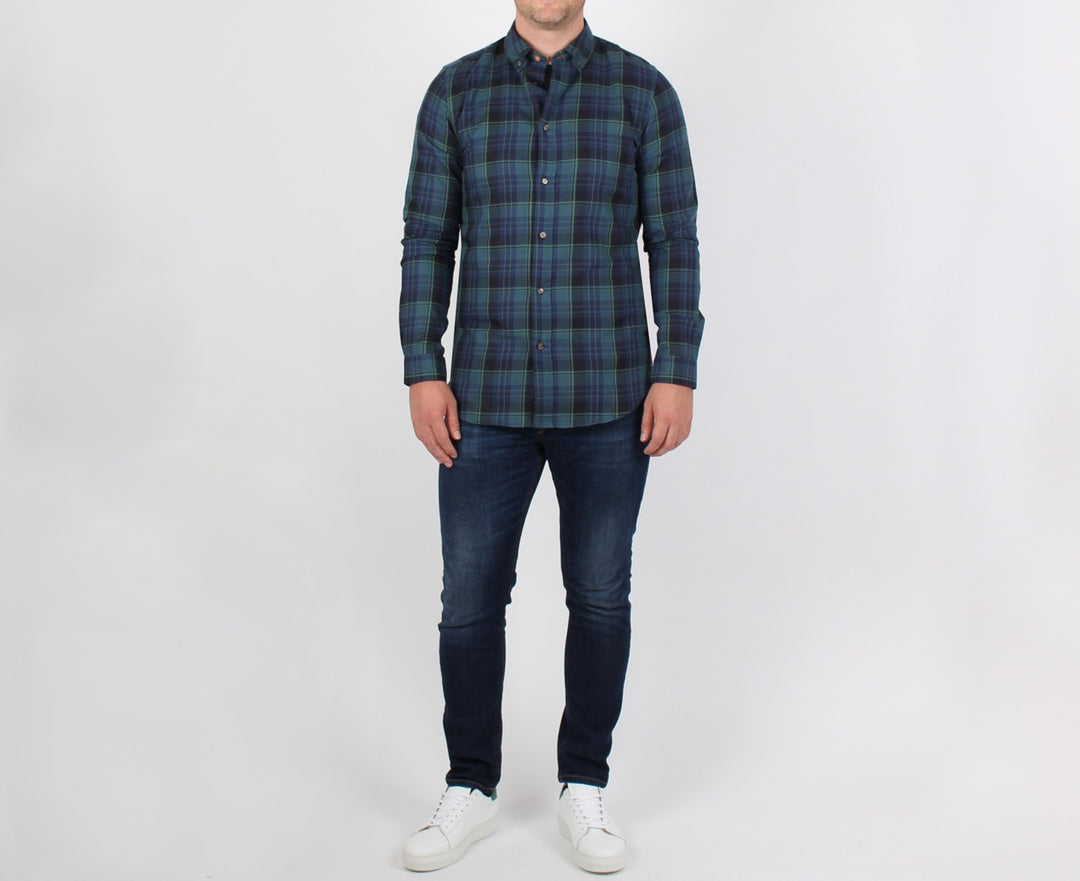 Paul Smith Shirt Checked Tailored Fit | Green / Blue