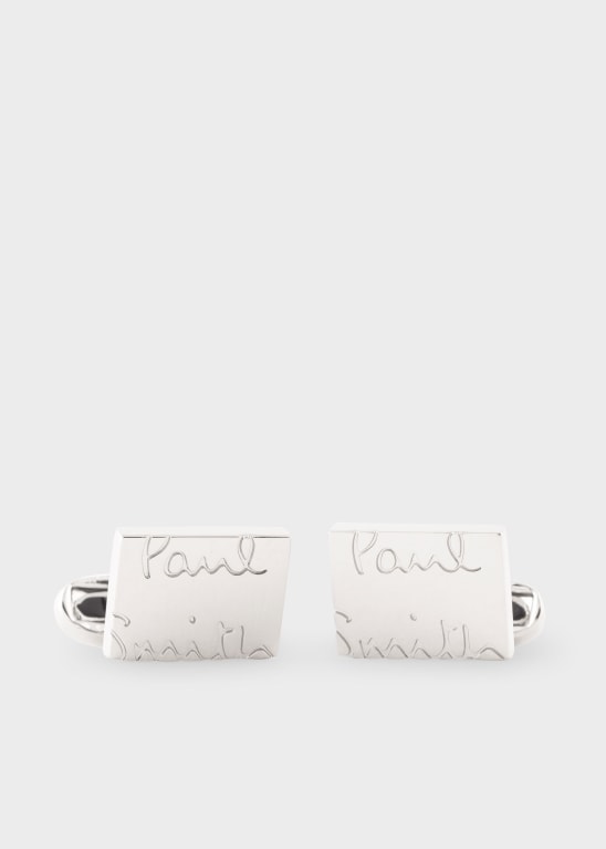 Paul Smith Oversized Signature Logo Cufflinks | Silver