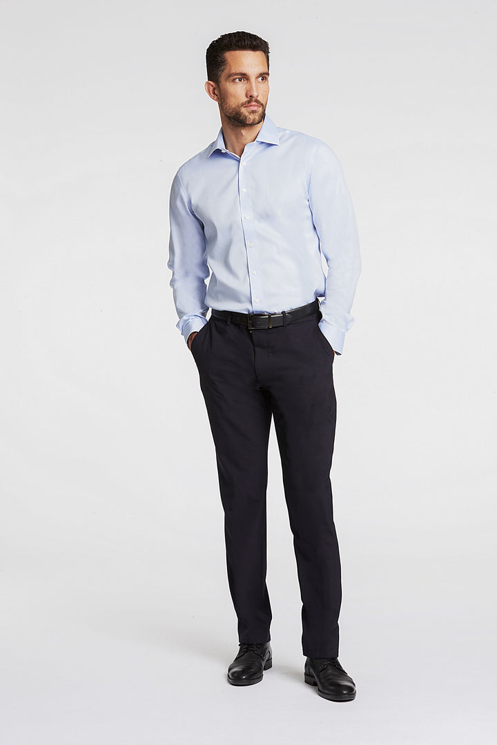 Lindbergh Plain Fine Twill Non Iron Stain Resistant Shirt | Light Blue