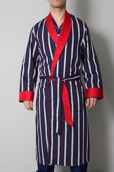 Derek Rose Men's Dressing Gowns Derek Rose Dressing Gown | BLUE / RED