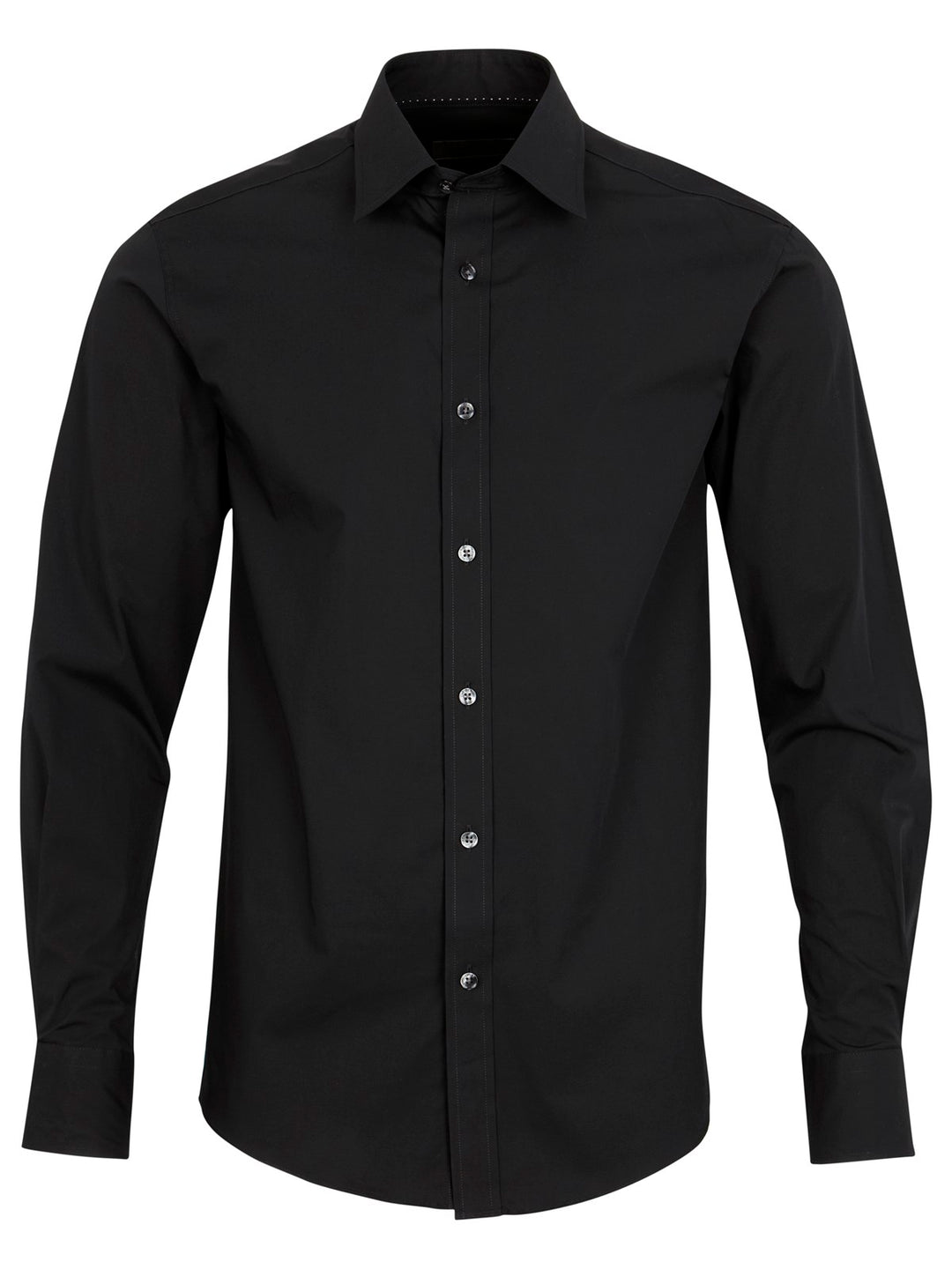 Lindbergh Plain Fine Twill Non Iron Stain Resistant Shirt | Black