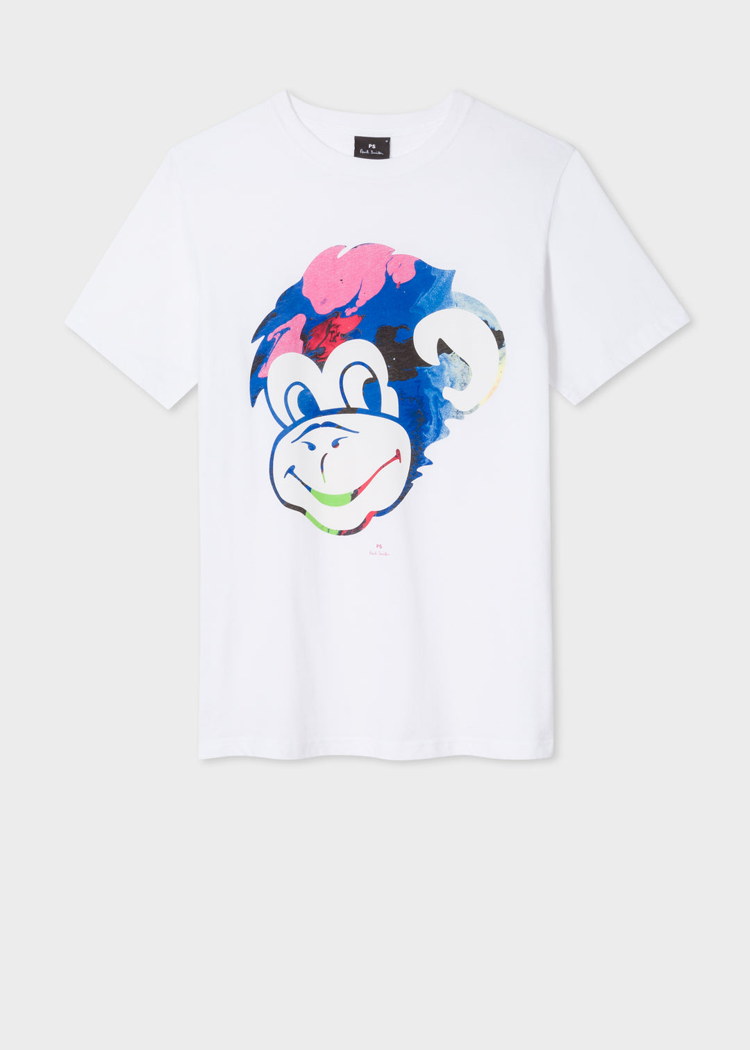 Paul Smith T-shirt Regular Fit Marble Monkey Head Print | White