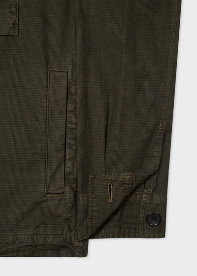 Paul Smith Jacket Houndstooth Cotton-Blend Overshirt | Khaki