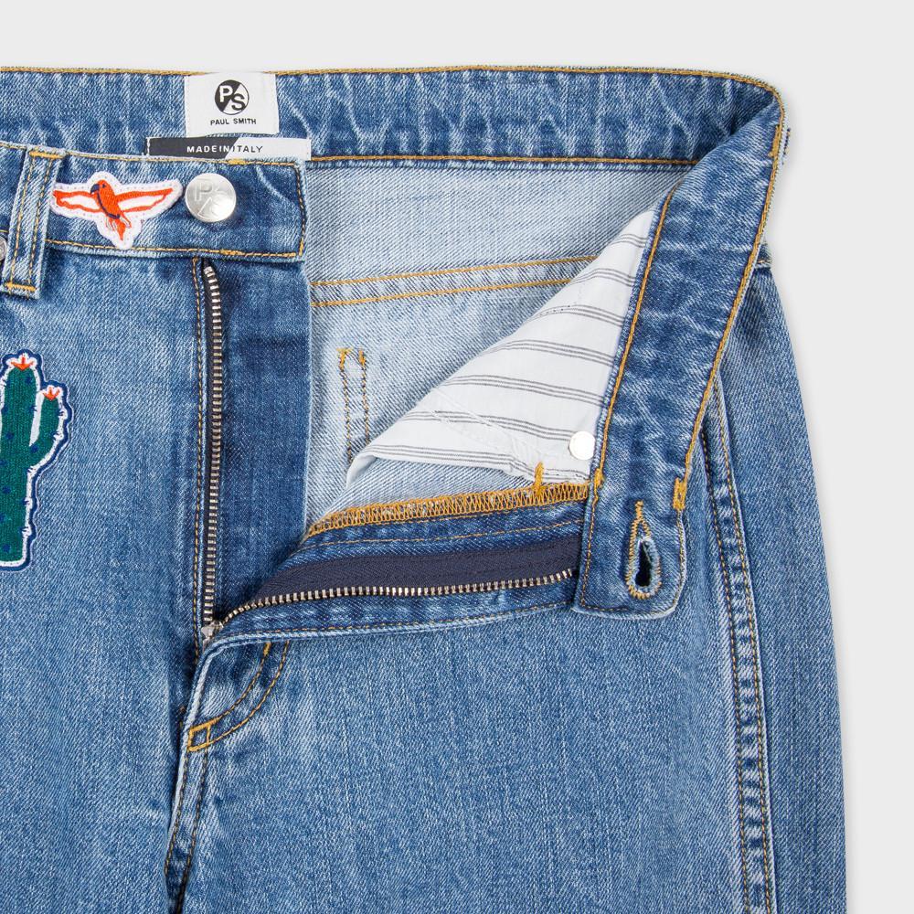Paul Smith Women's Jeans Paul Smith Jeans Straight-Leg Turn-Up With Embroidered Patches | JEANS