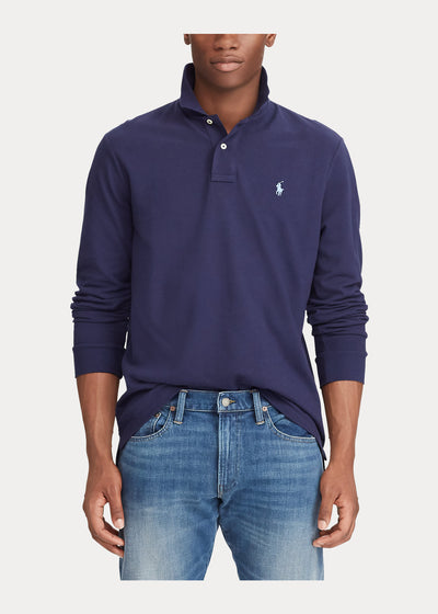 Ralph Lauren Custom Slim Fit Mesh Polo Shirt | Newport Navy