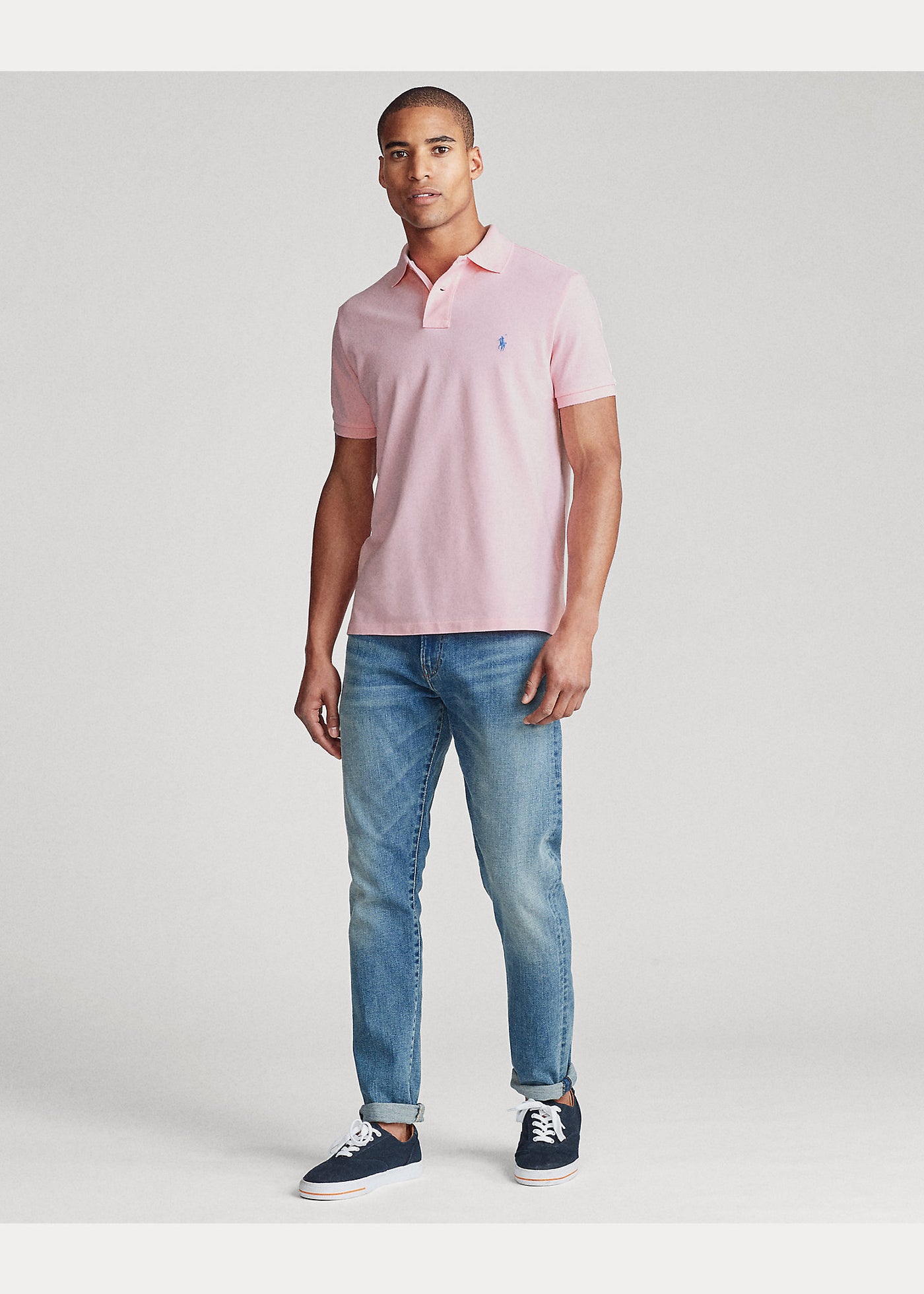 Ralph Lauren  Mesh Polo Shirt Custom Slim Fit | Pink