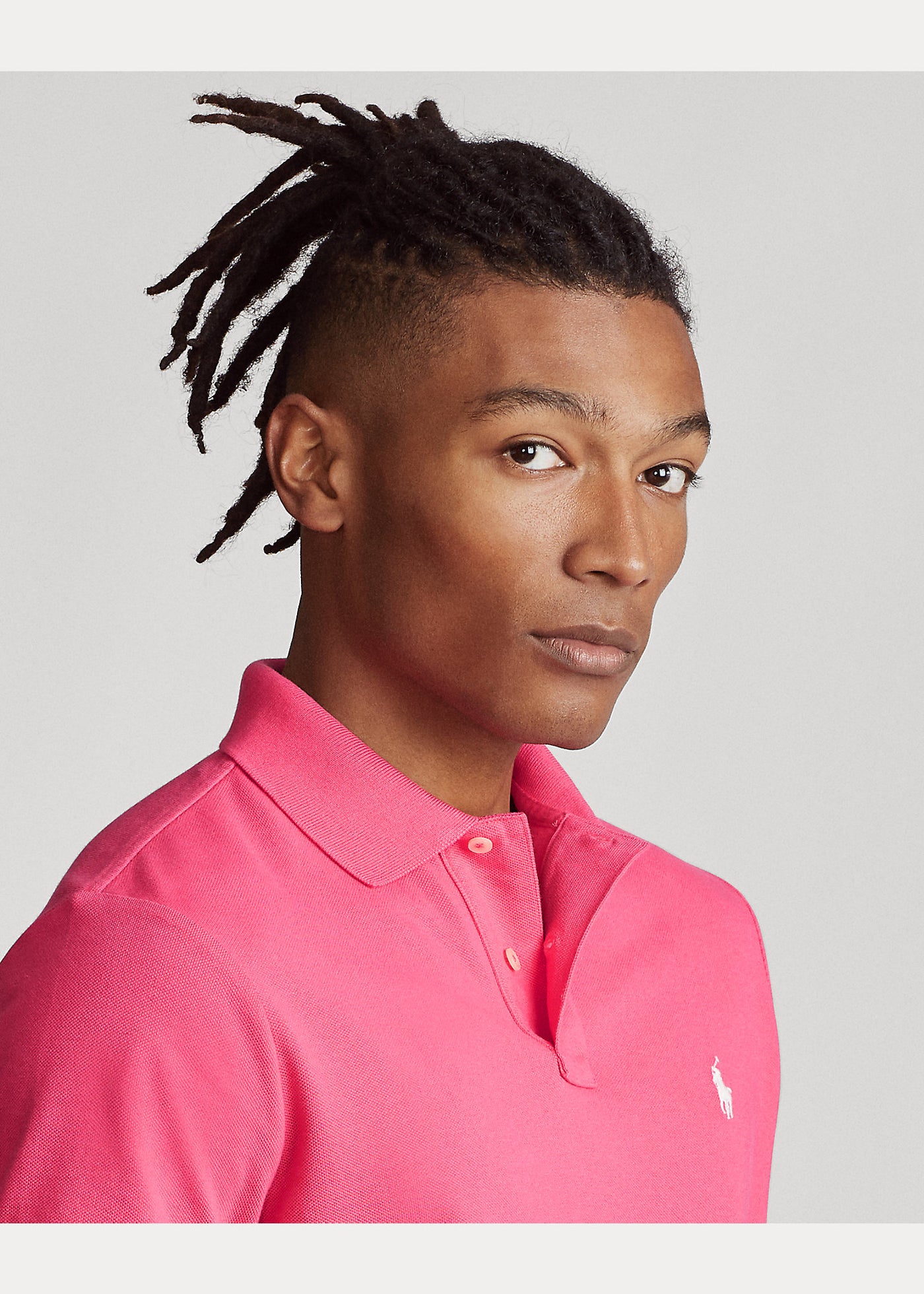 Ralph Lauren Custom Slim Fit Mesh Polo Shirt | Hot Pink