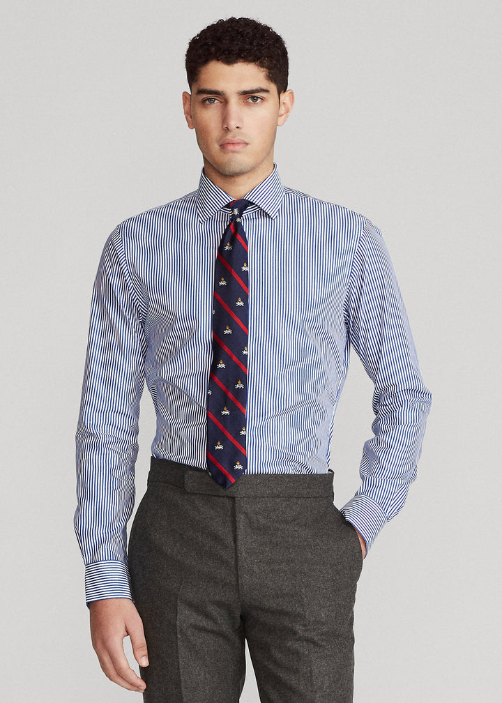 Ralph Lauren Regent Slim Fit Striped Poplin Shirt | Royal/White