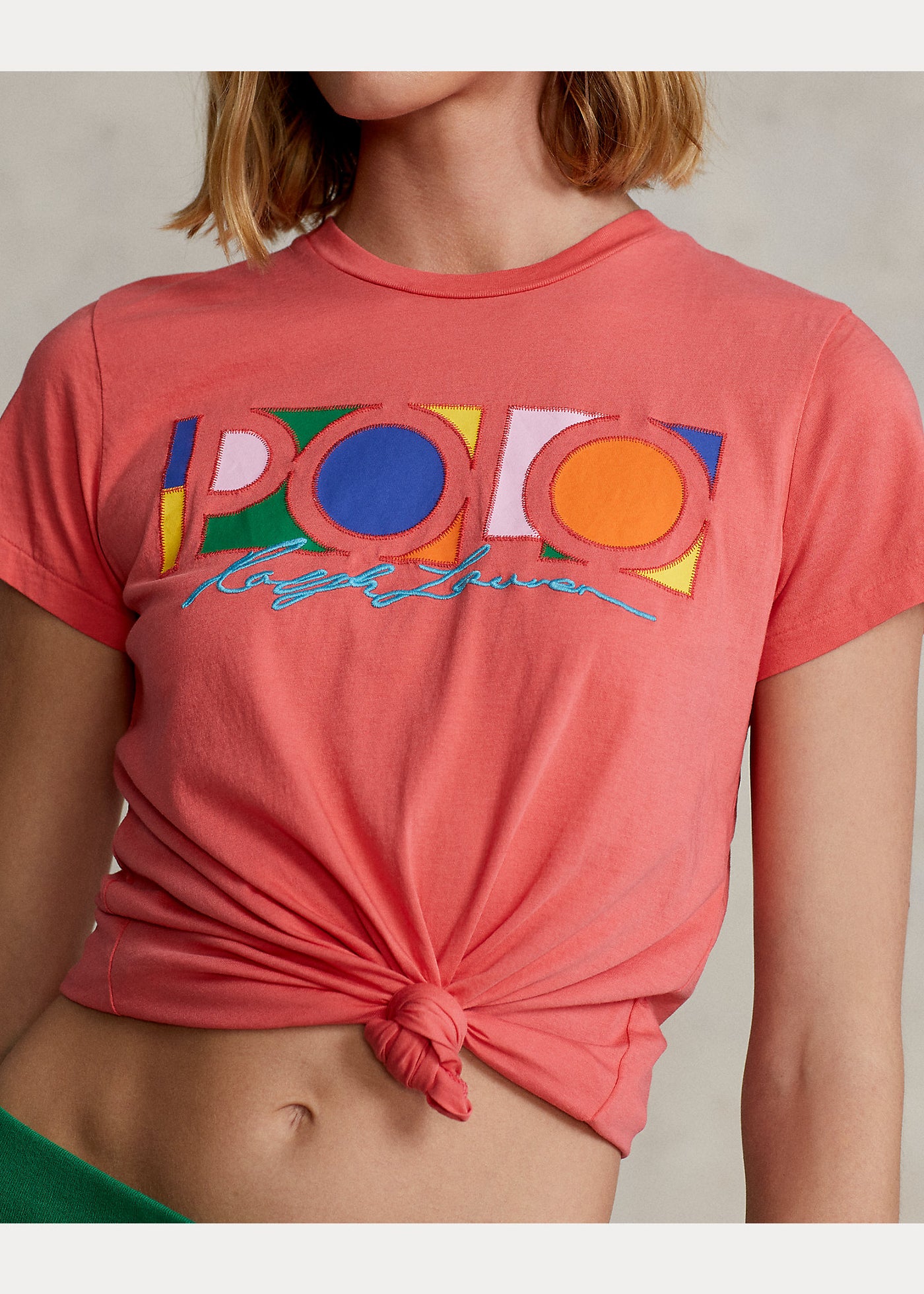 Ralph Lauren Embroidered Logo Graphic Jersey T-Shirt | Amalfi Red